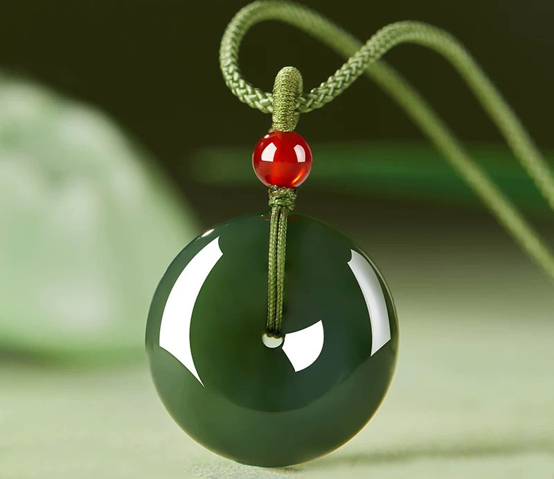 Natural Hetian Jade Safety Buckle Pendant